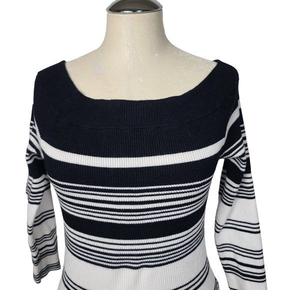 White House Black Market Striped Sweater Top S - Picture 2 of 8